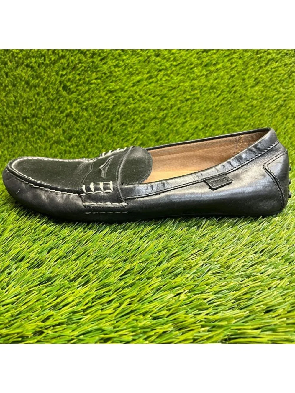 Polo Ralph Lauren WES Mens Size 11 Black Casual Classic Leather Loafer Shoes